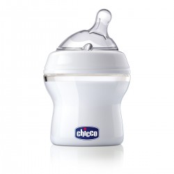 CHICCO Natural Feeling Babyflasche, abgeschrägter Sauger, normaler Durchfluss, 150 ml