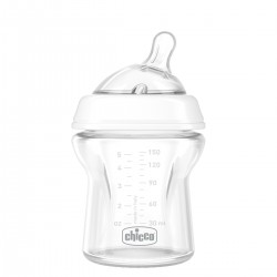 CHICCO Natural Feeling Glass Baby Bottle Normal Flow 150ML 0m+
