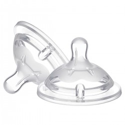 CHICCO 2xNatural Feeling Sauger, einstellbarer Durchfluss, 4m+
