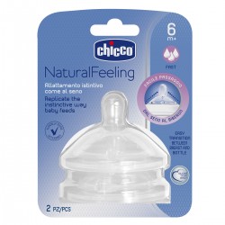 CHICCO 2xNatural Feeling Fast Flow Nipple 6m+