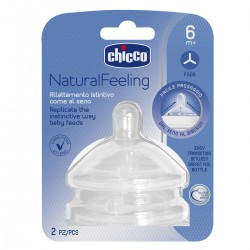 CHICCO 2xNatural Feeling Teat Flow Papilla 6m+