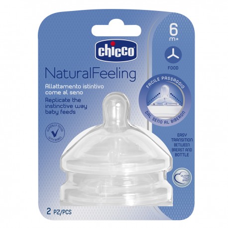 CHICCO Tetina 2xNatural Feeling Flow Mingau 6m+