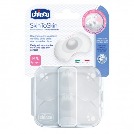 CHICCO SkinToSkin Cache-tétons en silicone M/L