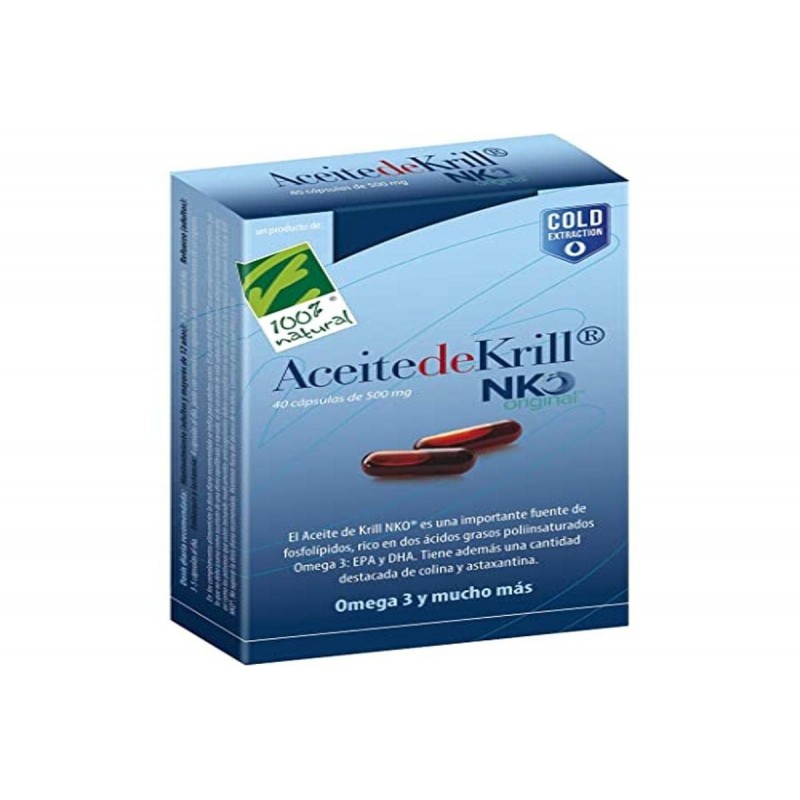 100% Natural Aceite De Krill Nko 40 Cápsulas De 500 mg