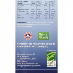 Óleo de Krill Nko 100% Natural 80 Cápsulas de 500 mg