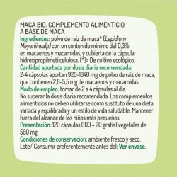 Granero Suplementos Maca Bio 100+20 Cápsulas