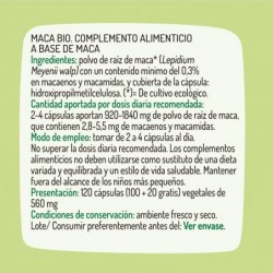 Granero Compléments Maca Bio 100+20 Gélules