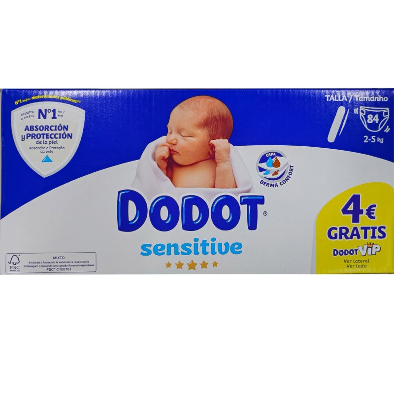 Pannolini neonato DODOT Sensitive Taglia 1 x 84 unità Pannolini neonato DODOT Sensitive Taglia 1 x 84 unità