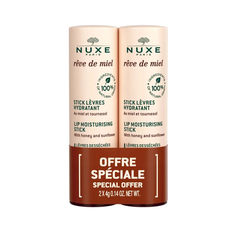 NUXE Rêve de Miel Duplo Moisturizing Lip Stick 2x4gr