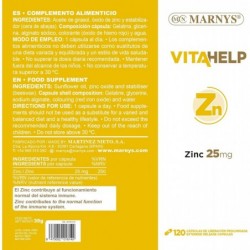 Marnys Vitahelp Zinco 25 mg 120 Pérolas