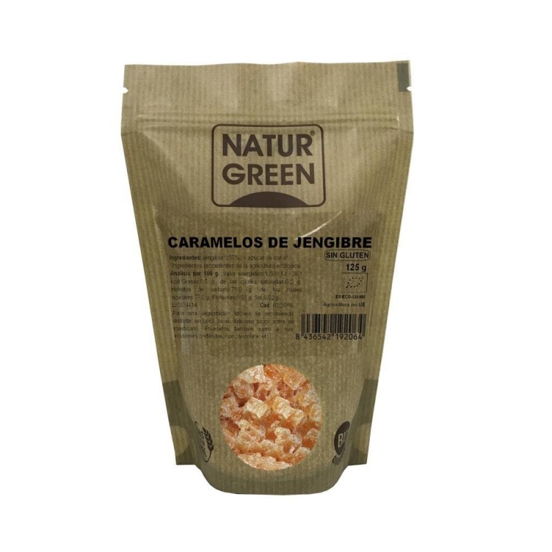 Bonbons mous au gingembre Naturgreen 125g Bonbons mous au gingembre Naturgreen 125g