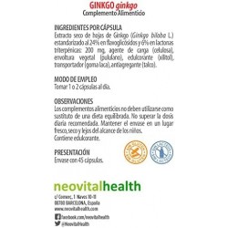 Neo Fitogranules Ginkgo Biloba 45 Gélules