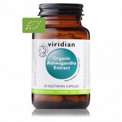 Extrato Orgânico Viridian Ashwagandha 60 Cápsulas Vegetarianas