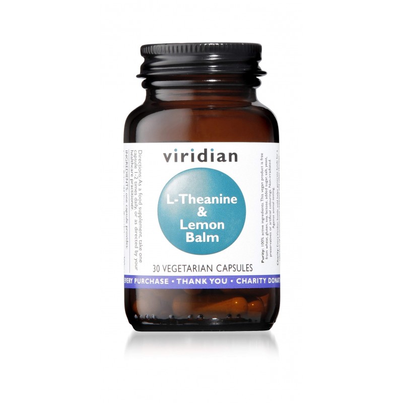 Viridian L-théanine 200 mg et mélisse 30 Vcaps Viridian L-théanine 200 mg et mélisse 30 Vcaps
