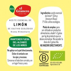 El Granero Olio Essenziale Integrale di Limone Biologico 12 ml