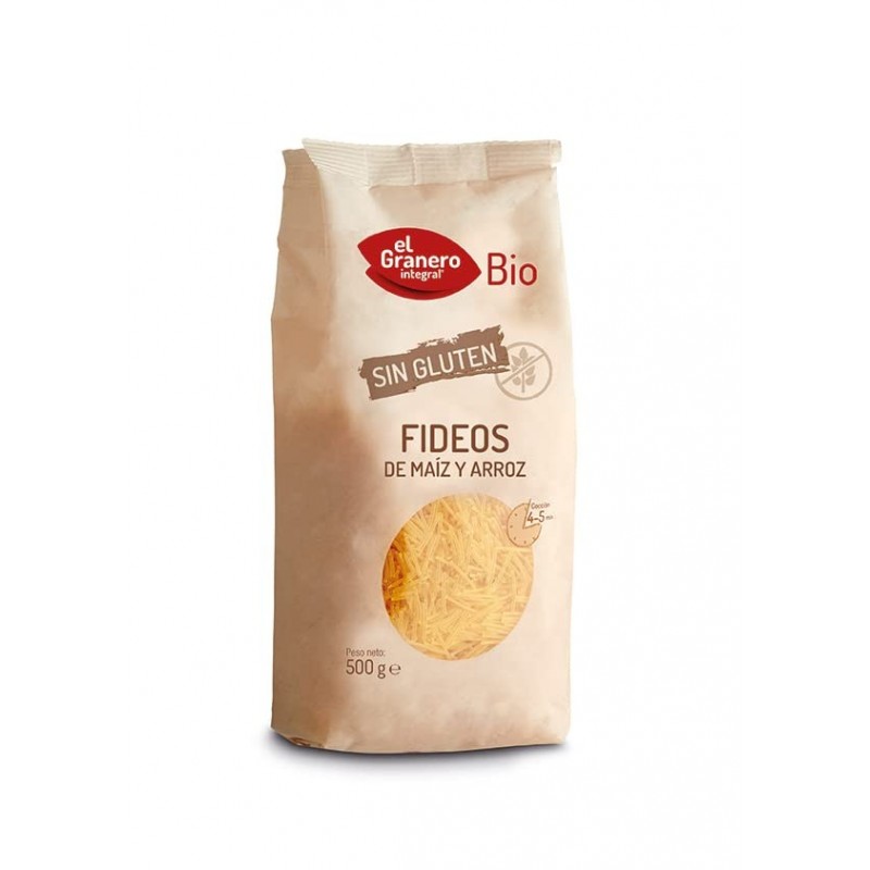 El Granero Integral Nouilles de Maïs et de Riz Bio Sans Gluten 500 g