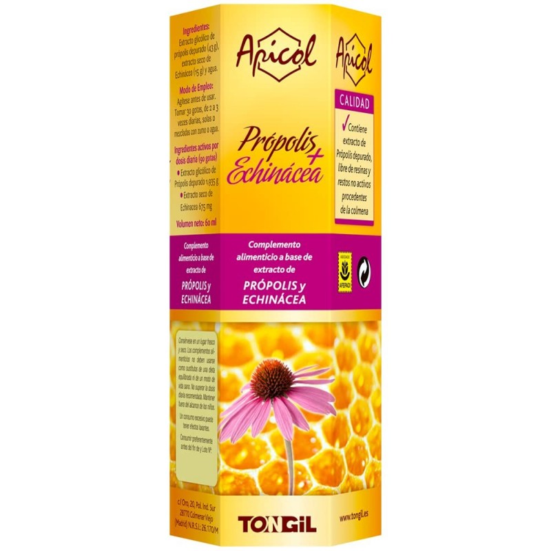 Tongil Apicol Extrait De Propolis Et D'échinacée 60 ml Tongil Apicol Extrait De Propolis Et D'échinacée 60 ml