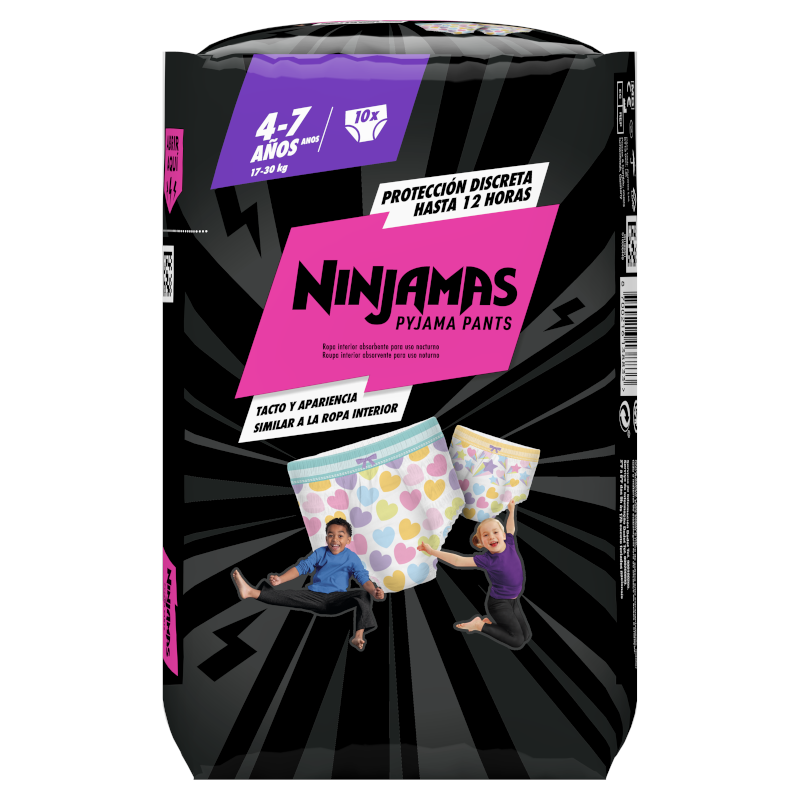 Pampers Ninjamas Pyjama Pants Garçon 10 Sous-Vêtement Absorbant De Nuit 4-7  Ans 17-30kg - Pampers