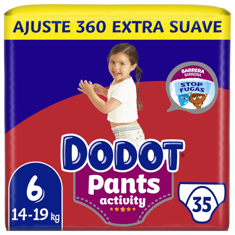 Dodot Pants Activity Extra Jumbopackung, Größe 6 – 35 Stück. Dodot Pants Activity Extra Jumbopackung, Größe 6 – 35 Stück.