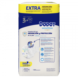 Dodot Sensitive Extra-Jumbo Packungsgröße 3 – 56 Stück.