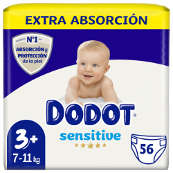 Dodot Sensitive Extra-Jumbo Packungsgröße 3 – 56 Stück.