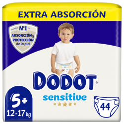 Dodot Sensitive Extra-Jumbo Pack Size 5 - 44 units.