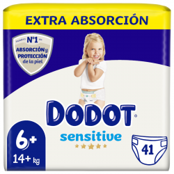 Dodot Sensitive Extra-Jumbo Pack Size 6 - 41 units.