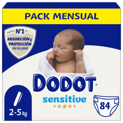 Dodot Sensitive Jumbo Pack Size 1 - 84 units.