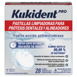 KUKIDENT Pro Comprimés de nettoyage pour prothèses dentaires 28 comprimés