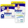 Dodot Sensitive Extra Jumbo Pack Taille 4+ 2x48 unités + Lingettes Aquapure 288 unités