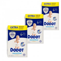 Pacote Dodot Sensitive Extra Jumbo Tamanho 6+ 3x41 unidades