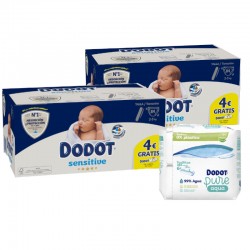 DODOT Sensitive Newborn Diapers Size 1 2x 80 units + Aquapure Wipes 288 units