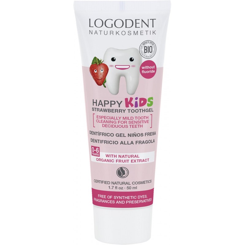 Logona dentifricio alla fragola per bambini (senza fluoro) 50 ml