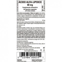 Solgar Ac.Alfa Lipoic 60 Mg 30 Vcaps