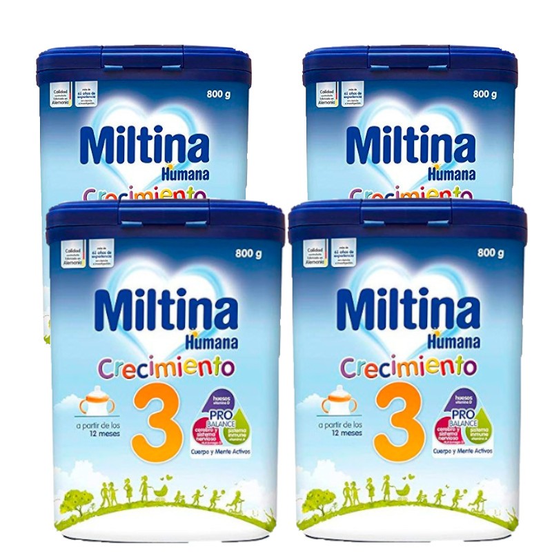 MILTINA 3 Lait de Croissance Probalance +12 mois PACK 4x800gr