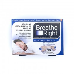 Breathe Right Grandes tiras nasais clássicas. (30 unidades)