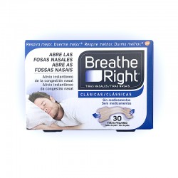 Breathe Right Tiras Nasais Clássicas Pequenas/Médias. (30 unidades)