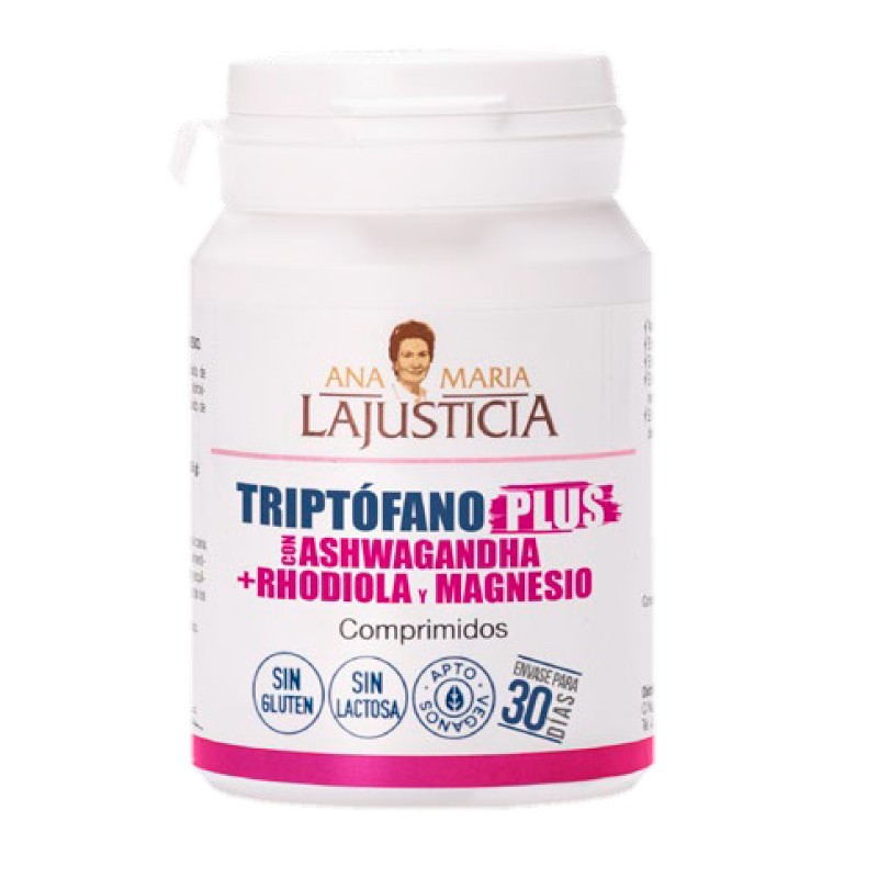 ANA MARÍA LAJUSTICIA Triptófano Plus Ashwagandha Rhodiola y Magnesio 60 Comprimidos