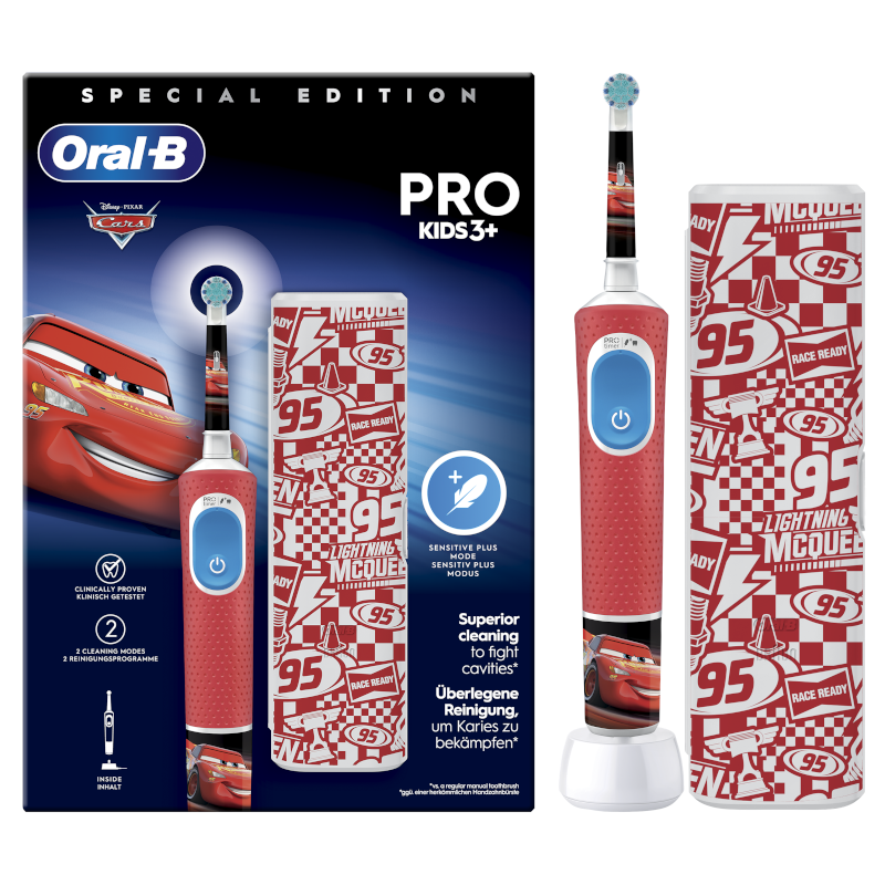 ORAL-B Rechargeable Toothbrush Vitality Pro Kids Box Cars + Case