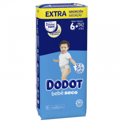 Pacote DODOT Dry Baby Extra Jumbo Tamanho 6 (48 unidades)