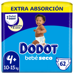 Pacote DODOT Dry Baby Extra Jumbo Tamanho 4 (62 unidades)