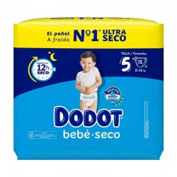 Pacote DODOT Dry Baby Jumbo Tamanho 5 (72 unidades)