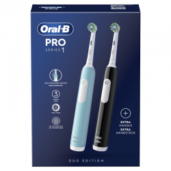 ORAL-B Pack Brosse à Dents Électrique Duplo PRO 1 noir + bleu