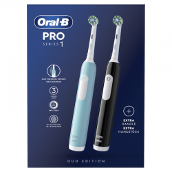 ORAL-B Pack Brosse à Dents Électrique Duplo PRO 1 noir + bleu