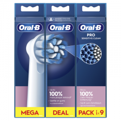 ORAL-B Sensitive Clean Nachfüllpackung, Packung mit 9 Einheiten