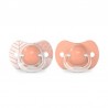 SUAVINEX SX Pro Chupeta Tetina Fisiológica de Silicone 18+ Meses 2 Unidades (Folha Rosa)