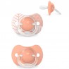 SUAVINEX SX Pro Chupeta Tetina Fisiológica de Silicone 18+ Meses 2 Unidades (Folha Rosa)