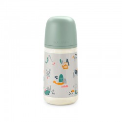 SUAVINEX Babyflasche 270ml SX Pro Physiologischer Sauger Mittlerer Durchfluss (M) - grüne Vögel