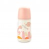 SUAVINEX Babyflasche 270 ml SX Pro Physiologischer Sauger Mittlerer Durchfluss (M) - Pink Forest