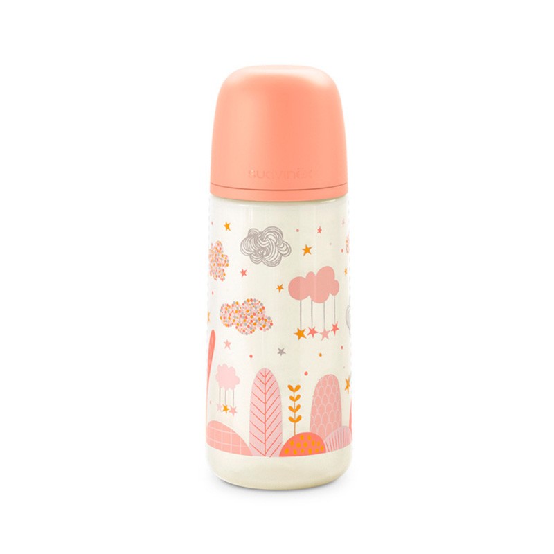 SUAVINEX Babyflasche 360 ​​ml SX Pro Physiologischer Sauger Dichter Durchfluss (L) - Coral Forest